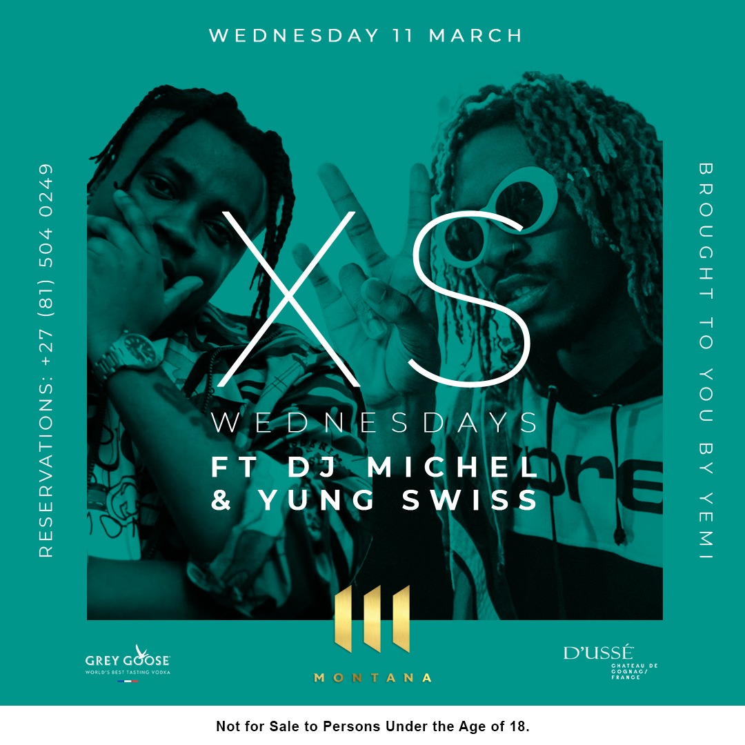 sahiphop247's tweet photo. Midweek groove that slaps ποΈββοΈ π₯
The #NeverHadItTour takes over Montana tonight for a special edition of #XsWednesdays with @YungSwissGlobal & @djmichel_sa π₯π₯π₯ https://t.co/qYxfXnENu8