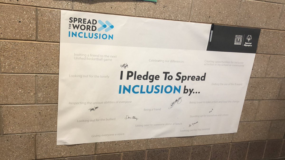 AlveyDanee's tweet photo. Pledge to include! Be aware and mindful of those around you. Make a connection, do something kind, stop saying the r-word! #seviersdstrong #rhswildcats #inclusion #sped https://t.co/qDs9H93Uxf
