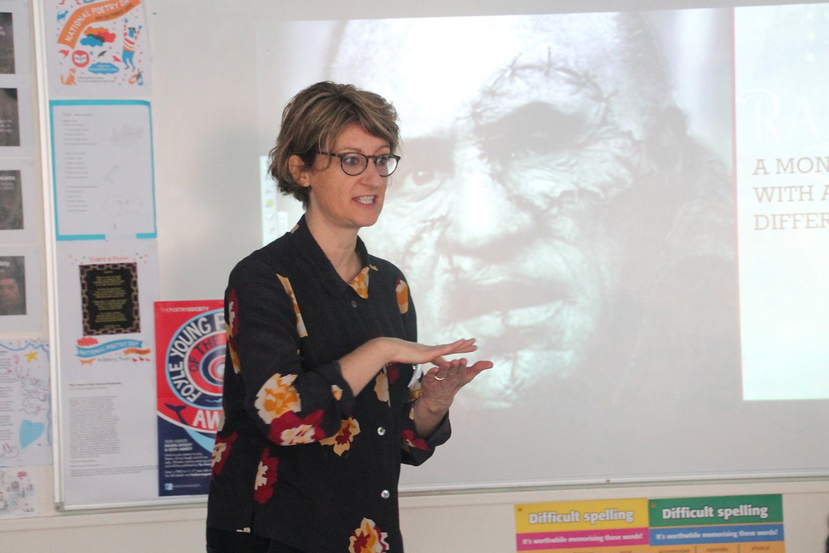 KingsCollPrep's tweet photo. Inspired by her #Frankenstein-esque novel, #StrangeStar, author @emmac2603 joined us yesterday for a spine-chilling workshop on #gothic fiction. Our Year 7 pupils were fascinated by the genre and even had a go at devising their own frightening monsters. @KH_Library https://t.co/85j8iHpgTG