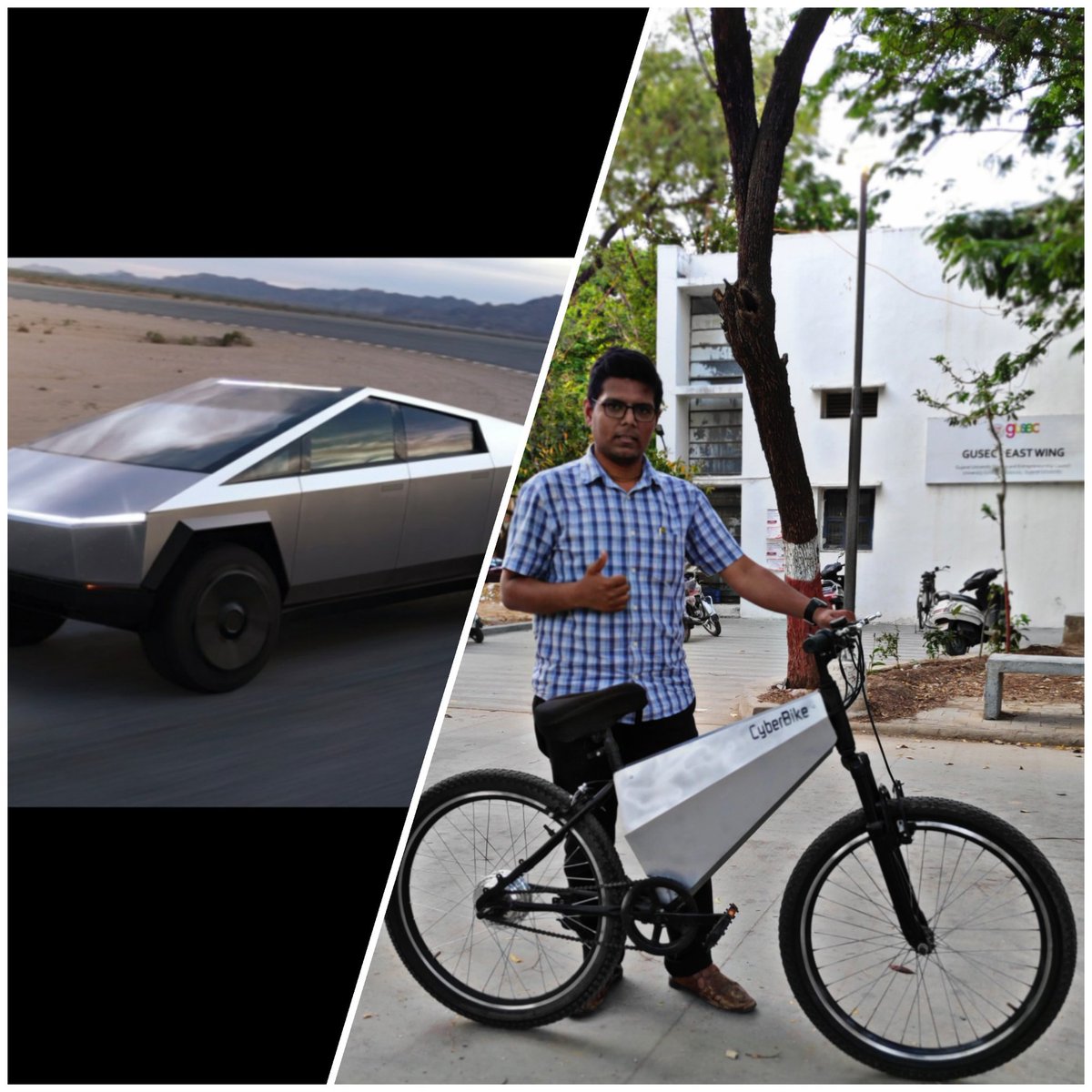 manan_mpower's tweet photo. @elonmusk Try this all new #cyberbike I hope you like the concept. And any plan of #Tesla in this sector #ebike #ebicycle ? Made In #India https://t.co/XZffKVfCvw