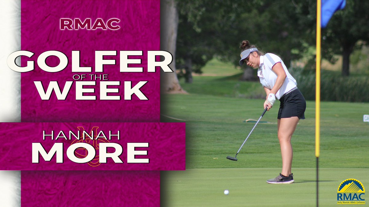 RMAC_SPORTS's tweet photo. Hannah More of @CMUMavericks has been named RMAC Golfer of the Week! More tied for third at the Fujikura Invitational with a 4-over, 148 in her two rounds that were played in the one day tournament. More shot an even par 72 in her second round.
#EverythingElevated #RMACgolf https://t.co/w1gz79ImIS