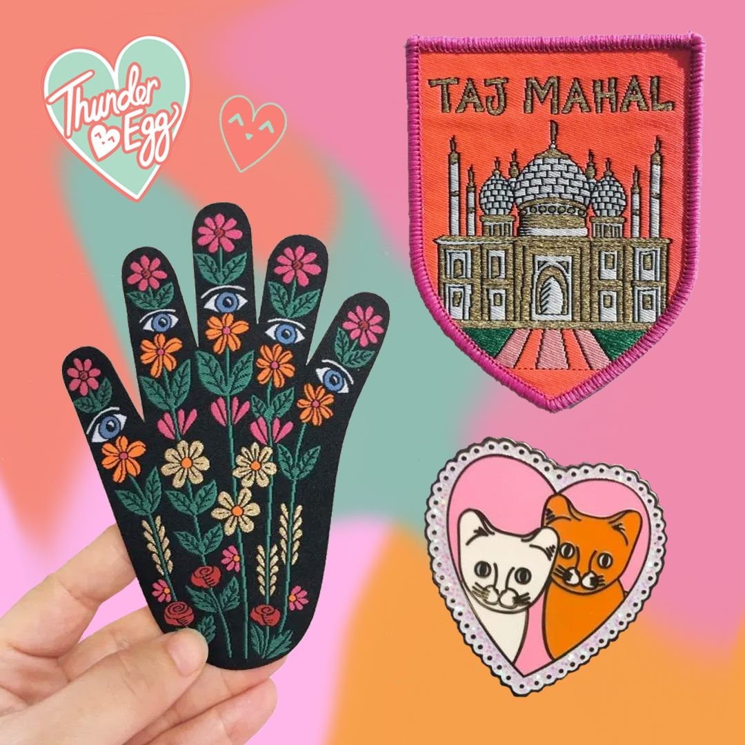eggthunder's tweet image. Find these gorgeous @rosiewonders goodies in stock now at Thunder Egg! We can&apos;t wait to dig out our denim jackets for Spring and start adding new pins &amp;amp; patches 😍
Shop now at thunderegg.co.uk