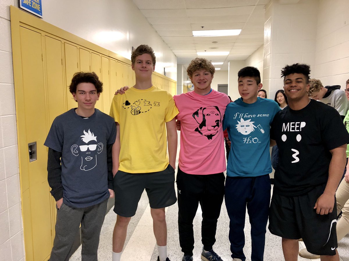 wwhsART's tweet photo. Our digital art students are ready to open their own T-shirt company! Proudly wearing their T-shirt’s they designed and printed!  @RDodd_Whitman @MCPSArts https://t.co/SM3yxexx6R