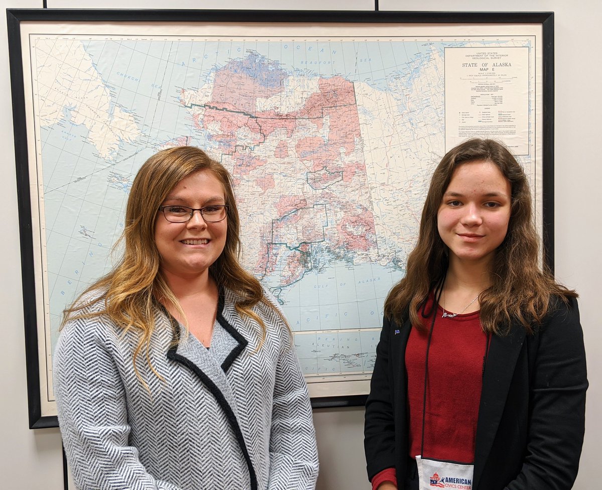 From #Romania to #Alaska, Mihaela is exchanging culture, ideas and traditions during her exchange year in Sitka! Thank you to Devin from <a href="/lisamurkowski/">Sen. Lisa Murkowski</a>'s office for meeting with us today to talk about exchanges! #ExchangeOurWorld #CivEdWeek