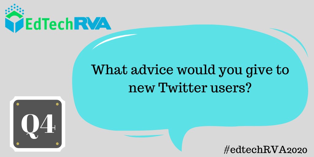 MsPriesterEDU's tweet image. Q4. What advice would you give to new Twitter users? #EdtechRVA #EdtechRVA2020