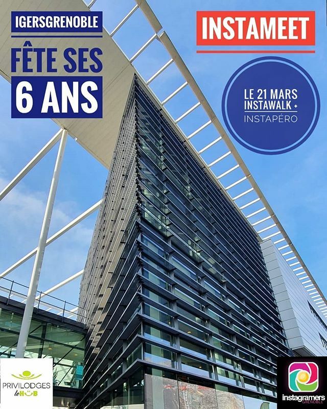 igersgrenoble's tweet photo. vous invite à un INSTAWALK suivi d'un INSTAPERO 🥂 pour fêter ses 6 ans 🎂 lors d'un moment convivial entre Instagramers 🎉✨
__________________________
.
🔘 DATE : le 21 Mars 2020
.
🔘👉15h 📷🚶‍♂️ INSTAWALK dans la presqu’île scientifique de Grenoble
.
… https://t.co/Gc0YgBr34U https://t.co/4homFlNerm