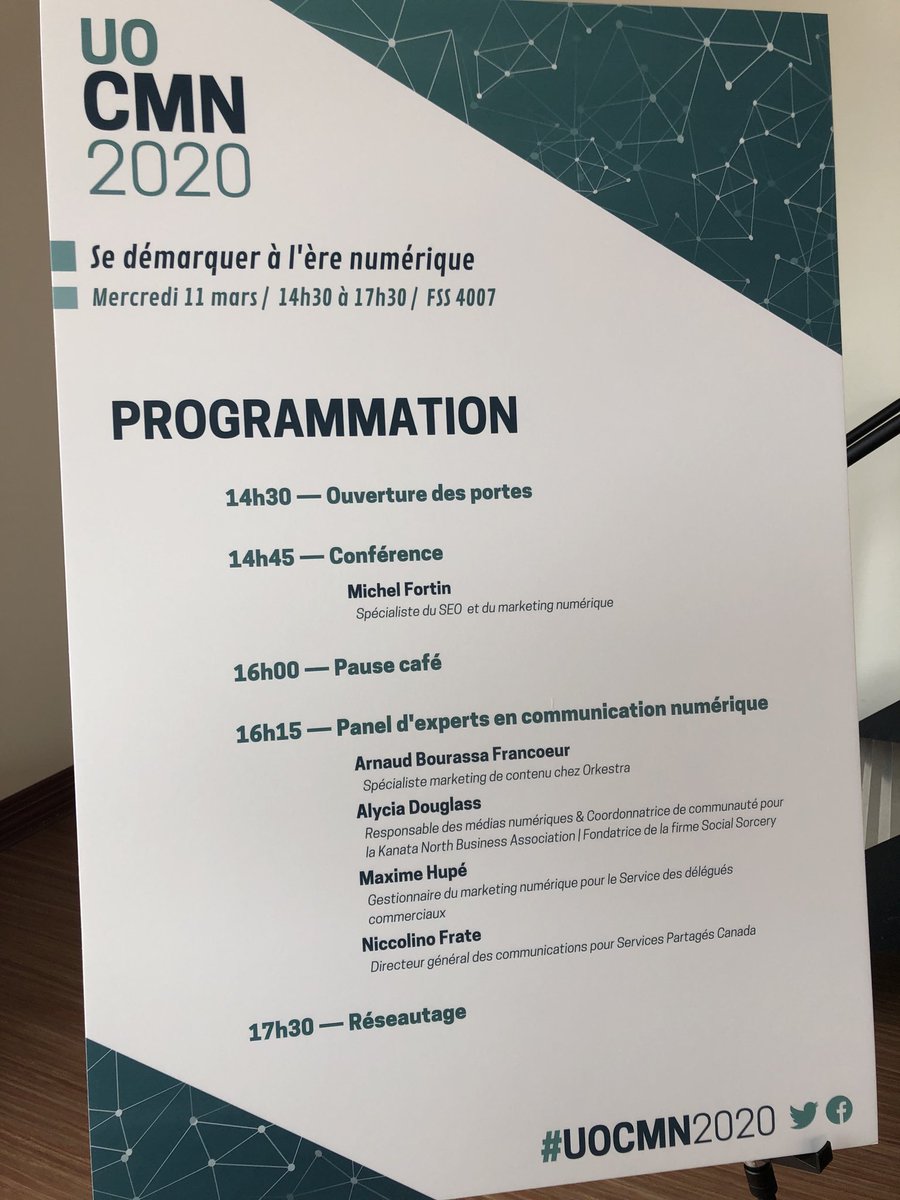 LucDupont's tweet photo. Programme complet de UOCMN2020 qui débute dans quelques instants au Pavillon FSS4007 ⁦@cmnuo⁩ ⁦@uOttawa⁩ @UOCMN2020⁩ @uOttawaArts⁩ #uocmn2020 https://t.co/XtDz5lwbId