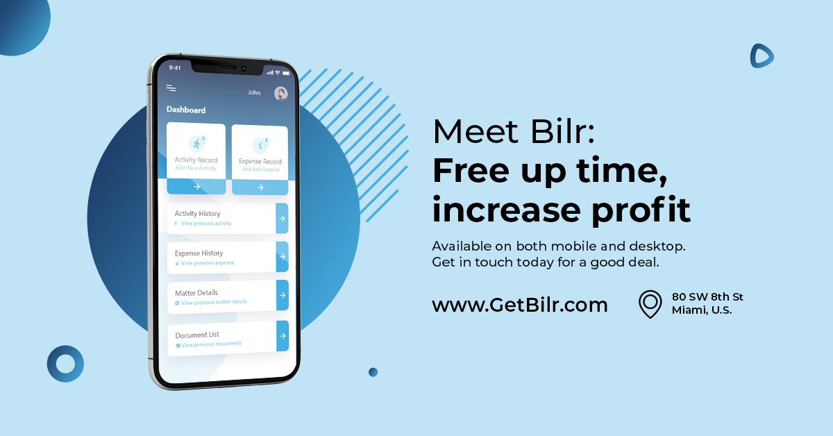 GetBilr's tweet photo. Why did #LEDES partner with us as their exclusive software representative? Try #Bilr and find out, the #legal billing software that'll transform the way you bill your time. Make time recording a means to increase profits rather than an end-of-month chore. https://t.co/YShgK5quH6 https://t.co/kYSldivnnC
