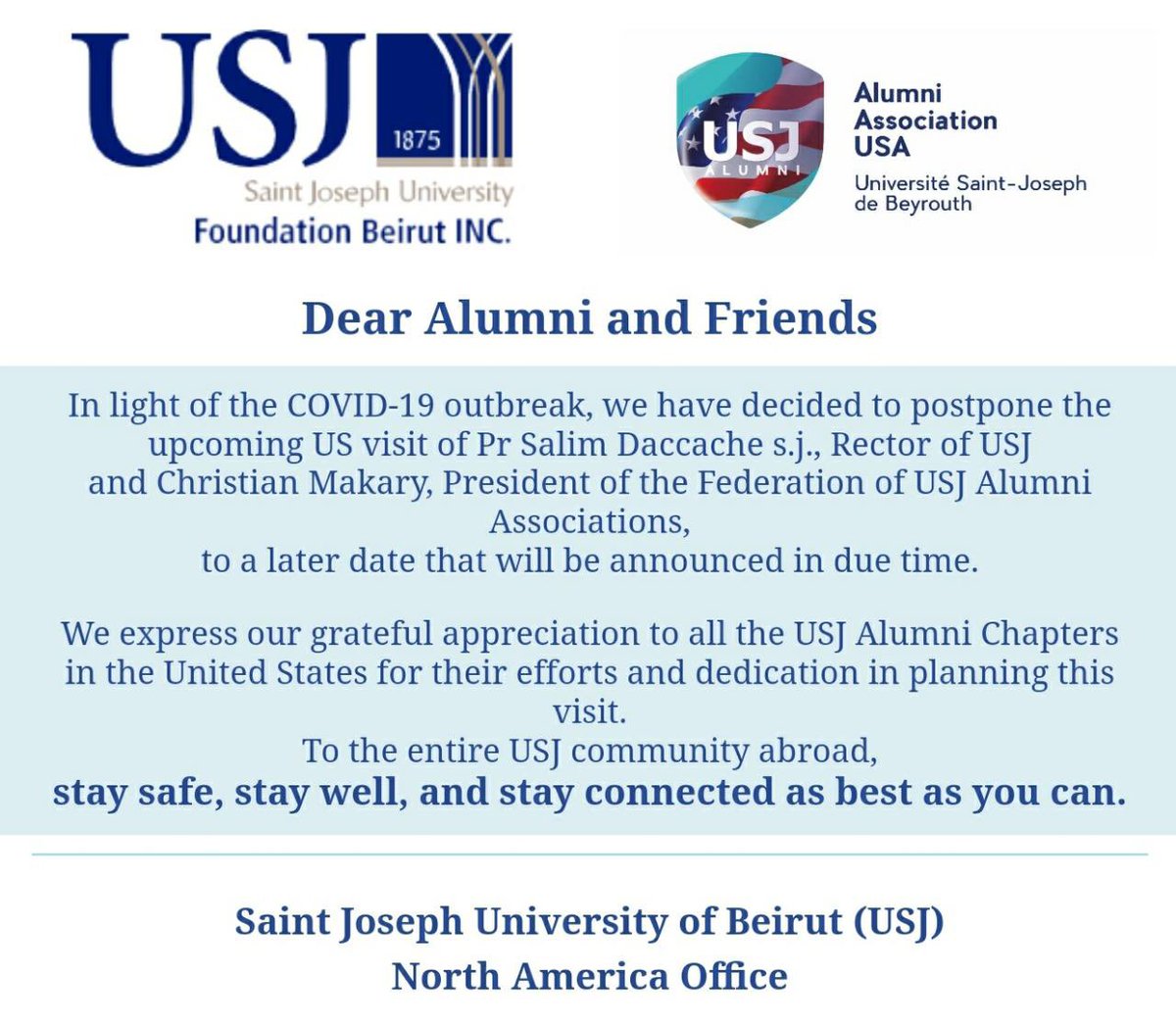 USJLiban's tweet photo. #InfoUSJ #USJAlumniUSA https://t.co/59hsuo6f1H
