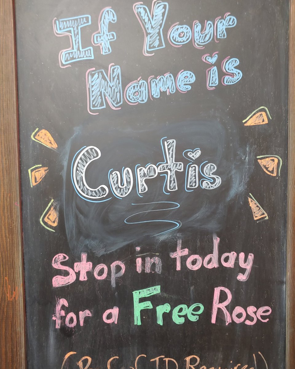 forgetmenotVT's tweet photo. It's a #Curtis kind of day! Bring your ID and stop in for a #FREE #ROSE because you're the #NameoftheDay! https://t.co/jzLmARXq2h