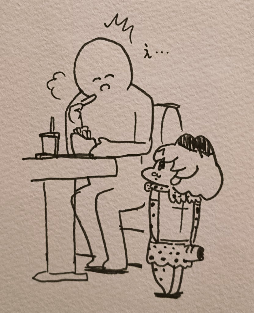 サーバル(けものフレンズ) 「?ポテトを見つめるみんみ 」|コウタロスωのイラスト