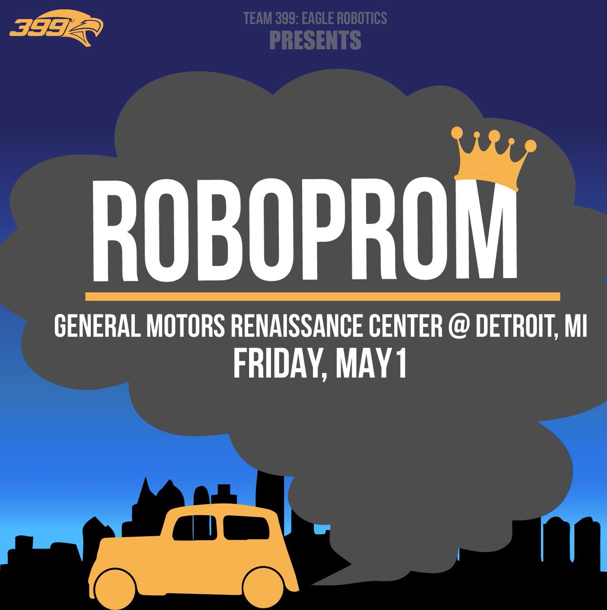 As the third week of 2020 competition season begins, make sure to keep this year’s RoboProm in mind! Ticket sells will be opening soon for both the Houston and Detroit events. 💜🧡
#Roboprom2020 #Houstonchamps #Detroitchamps #FIRST #FRC #FTC #Team399