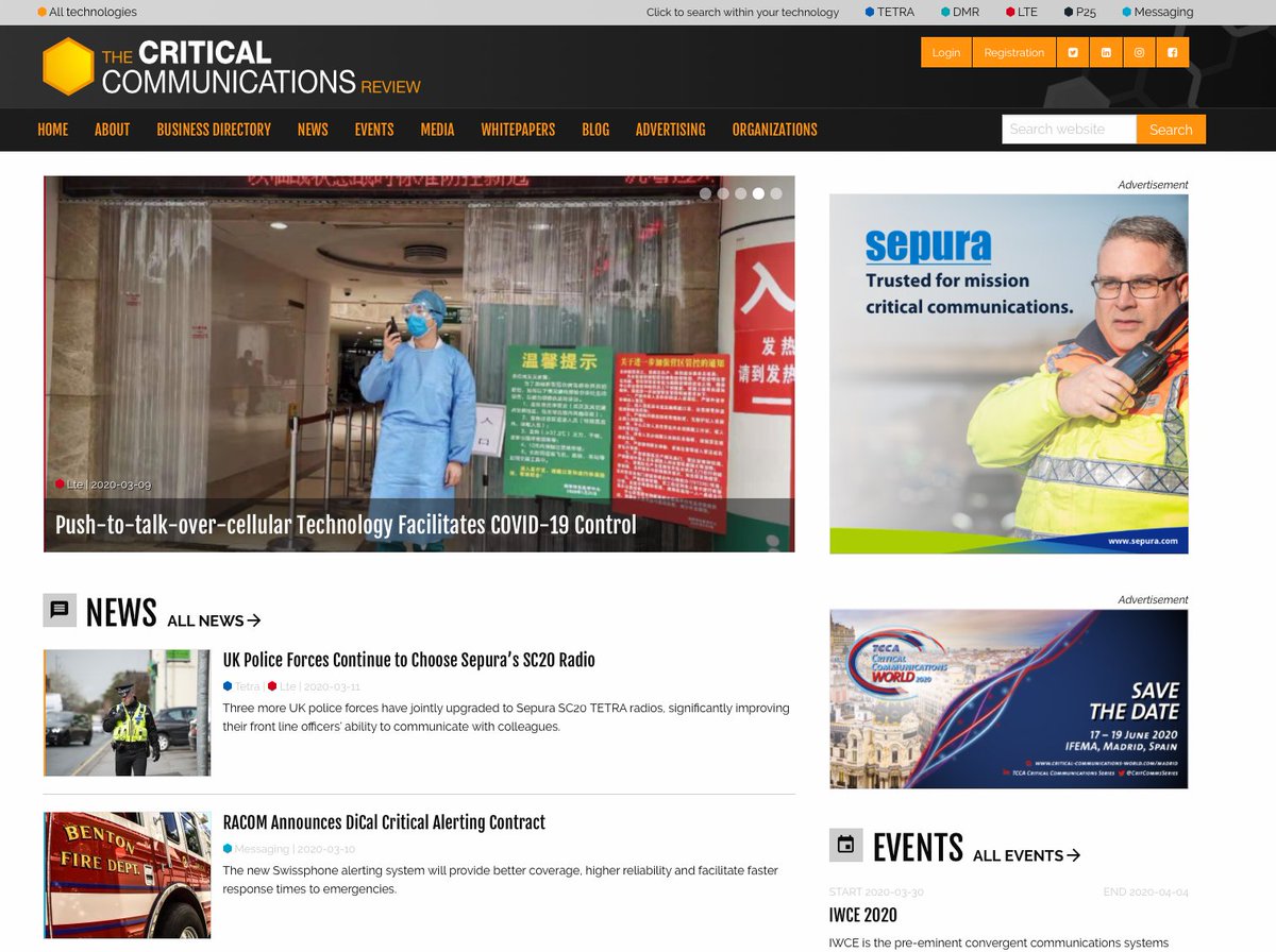 CriticalComm's tweet photo. Joined 2 great days in coventry @BAPCOEvent? You might have missed some important #criticalcommunications industry news. Check out the latest on @SepuraPLC @MotSolsEMEA @Airbus_SLC @MultitoneUK @PCTEL_inc @IWCEexpo @Hytera_UK #POCSTAR here https://t.co/Xk8vzeKuzh #BAPCO2020 https://t.co/HAwNwmVyrO