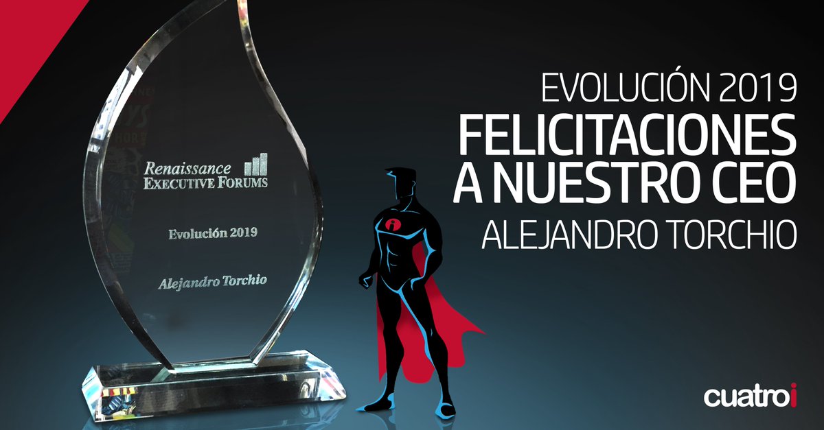 cuatroi_latam's tweet image. Nos enorgullece contarles a todos que nuestro CEO, Alejandro Torchio, fue premiado en el evento anual de Renaissance Executive Forum ALL MEMBERS CHILE 2020, Evolución 2019. 

Todo el equipo CUATROi te felicita Ale!

#executiveforum #innovacion #CUATROiLatam #tech  #futuro #TI