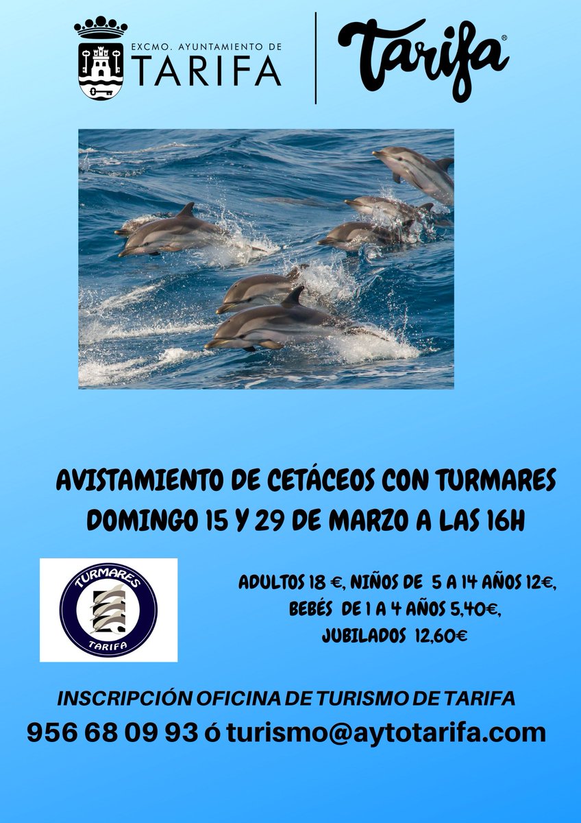 turismo_tarifa's tweet photo. Avistamiento de #Cetáceos con #Turmares en #Tarifa. Precios reducidos. @TurmaresTarifa  @CadizTurismo https://t.co/IUB49xGP3D