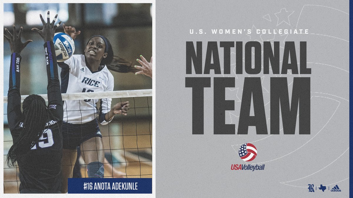 RiceVolleyball's tweet photo. Congratulations to our @Anota_Michelle on being named to the U.S. Collegiate National Team! 🏐🇺🇸 

📰 » https://t.co/PsxSkiu50R

#GoOwls👐 https://t.co/wzARQ58ALq