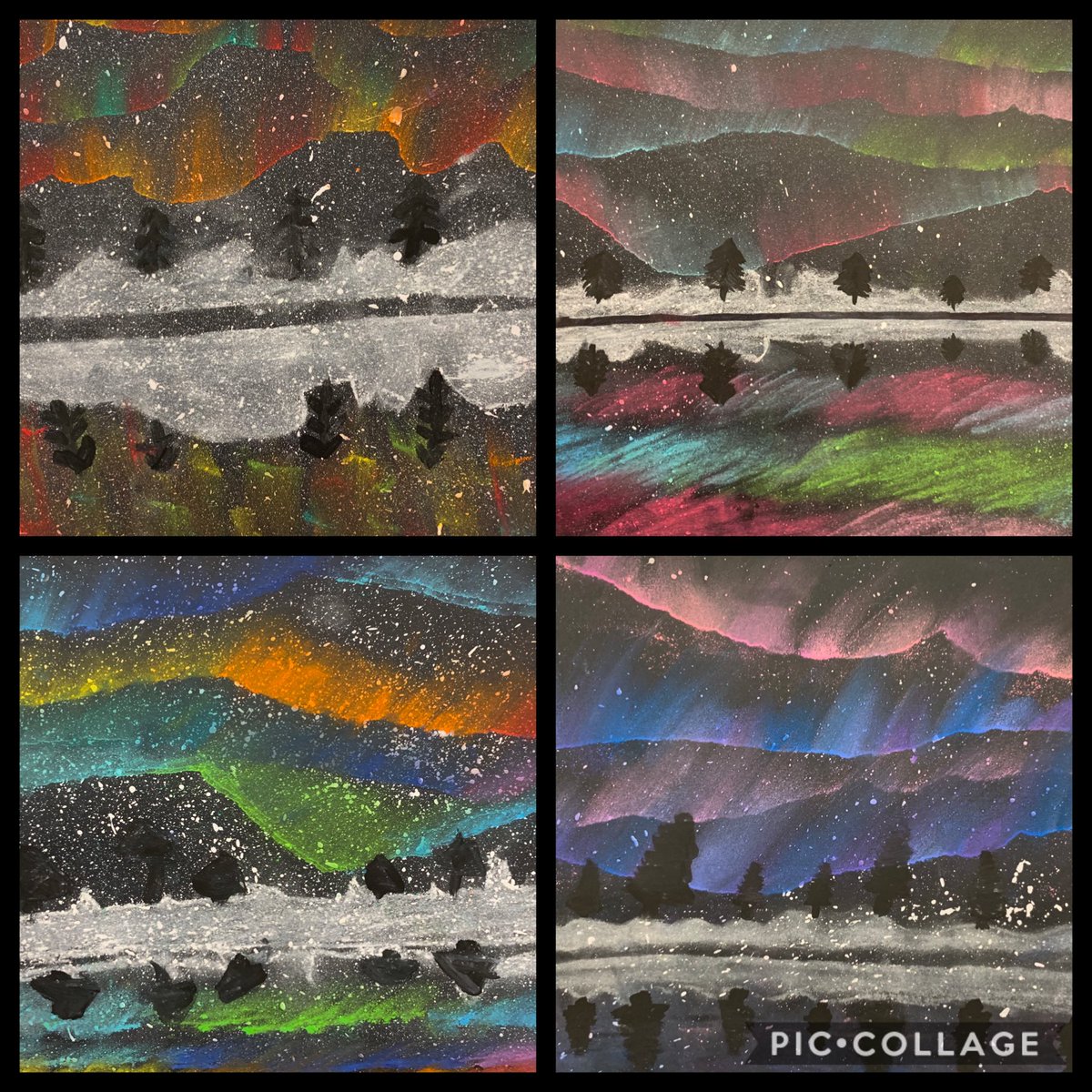 ClassroomJewel's tweet photo. Exploring different textures and techniques with our Northern Lights artwork today in 4 R/M. The students did an amazing job! @ParkWestHRSB #toothbrushart #somuchcreativity #happystudents #proudteacher https://t.co/WTUWqEOlC5