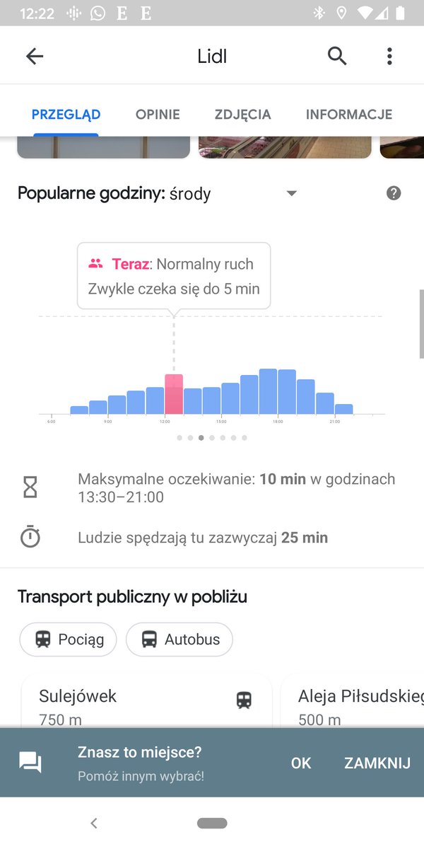 ptzalewski's tweet photo. Polecam sprawdzać na Mapach Google jaki jest ruch w danym sklepie w czasie rzeczywistym i planować zakupy gdy jest on najmniejszy (np. wcześnie rano). https://t.co/z4v4ykYXIX