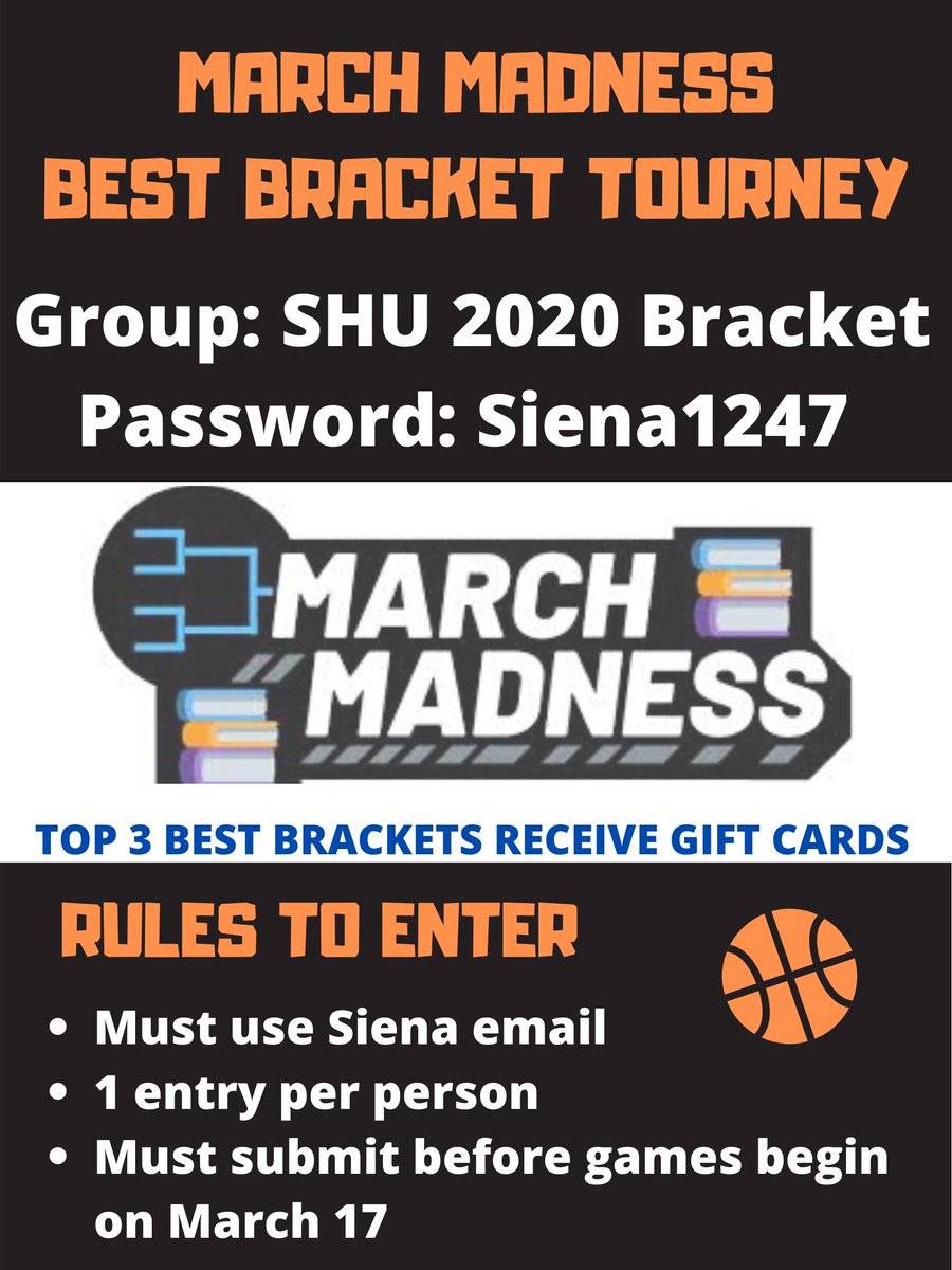 I hope you're ready for March Madness...want a chance to win a giftcard? SHU Engagement is encouraging students to download the ESPN Tournament Challenge &amp; join our group to submit their brackets for a chance to win a gift card!