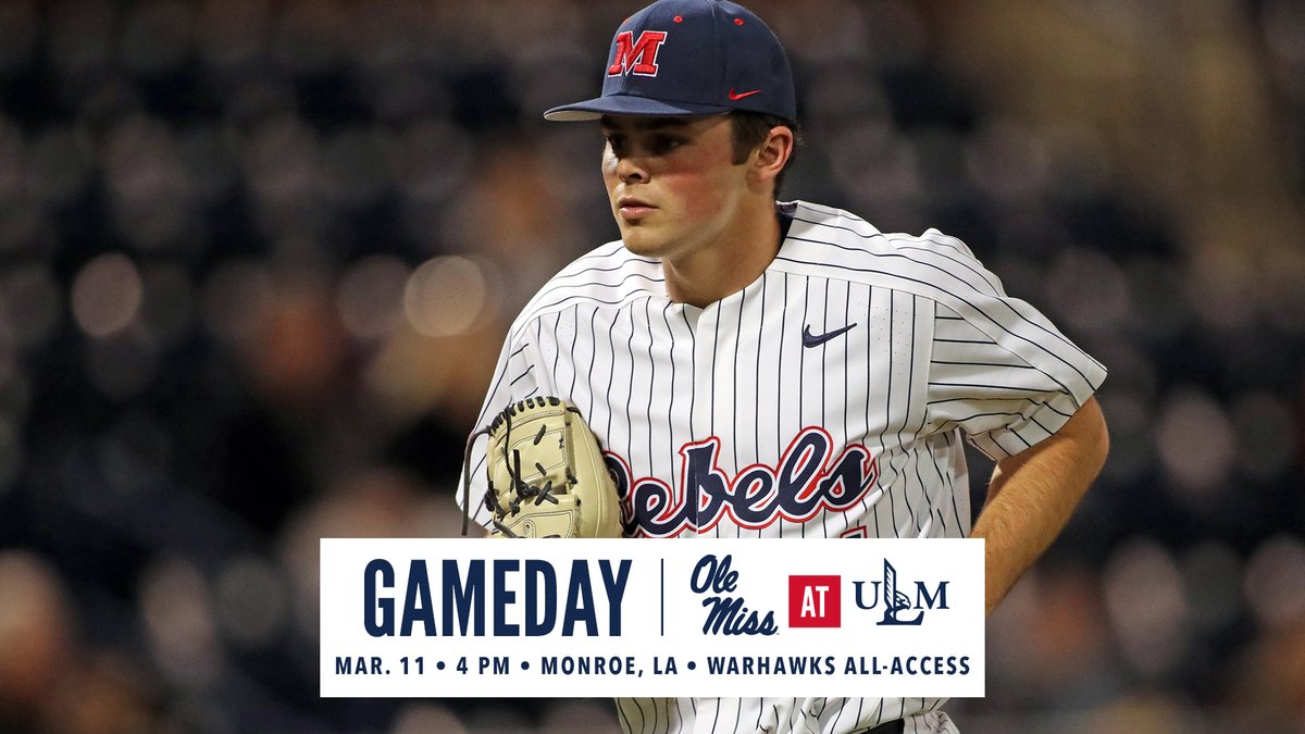 OleMissBSB's tweet photo. Round 2 at ULM coming your way!

🆚 @ULM_BSB 
⏰ 4 p.m. CT
🏟 Warhawk Field
💻 https://t.co/qK9YdYPZrJ 
📻 https://t.co/Xkeg5tOqET 
📊 https://t.co/OvyOF4FQKU https://t.co/jK1lADVU6C