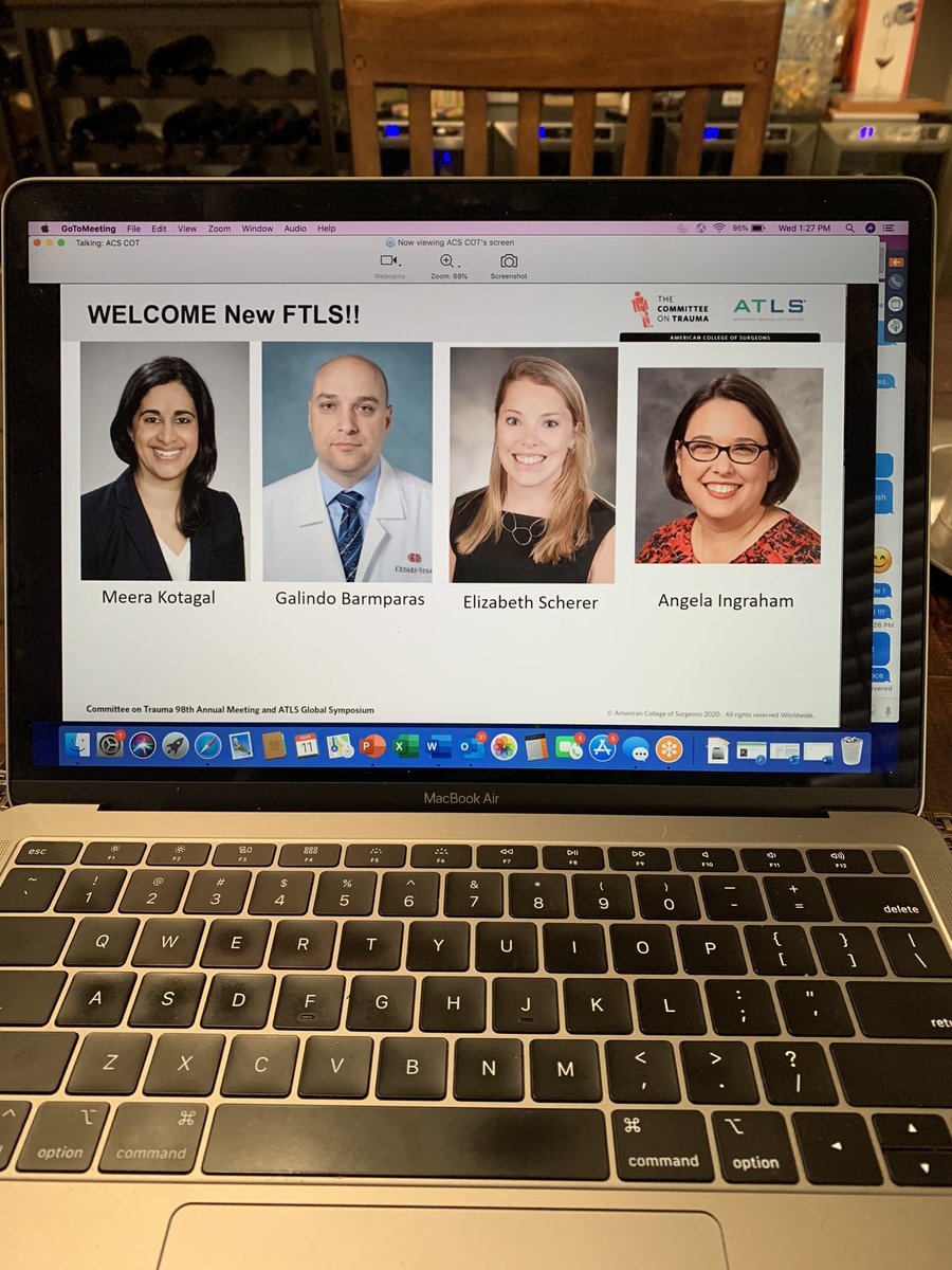 liaoroussos's tweet photo. Teleconference and orientation for new members of @ACSTrauma - keeping the COT mission alive “to develop and implement programs for the optimal injured patient outcomes” going despite #COVID19
#traumastrong
#WednesdayMotivation https://t.co/J39N8L5SLU