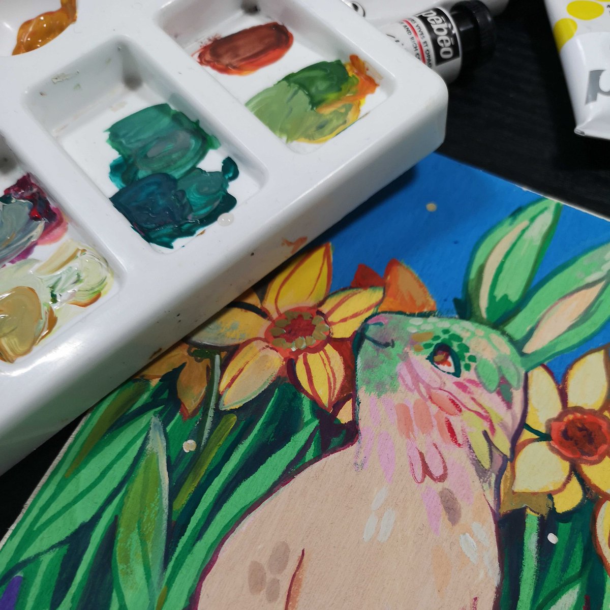 sophiralou's tweet photo. So excited to share tommorrows video that I just had to share a sneaky peek. What are you all drawing this week?
#illustration #gouache #springpallette #SpringEquinox #pallettechallenge https://t.co/qfxq6oljBN