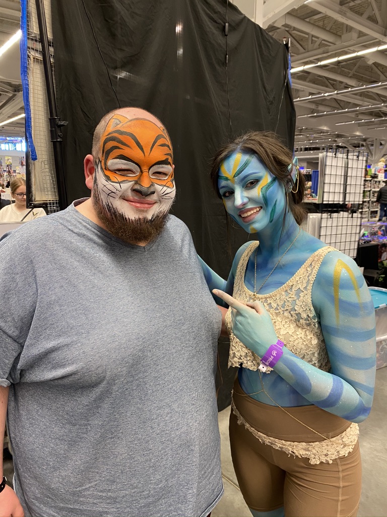 makeupmadhouse's tweet photo. Client highlight today from @WizardWorld is Brian! As soon as they saw my table his friends wanted him to get a paint for their YouTube channel. They were a fun group!! We did Shere Khan from Jungle Book! #wizardworldcle #junglebook https://t.co/YjftaAoZyA