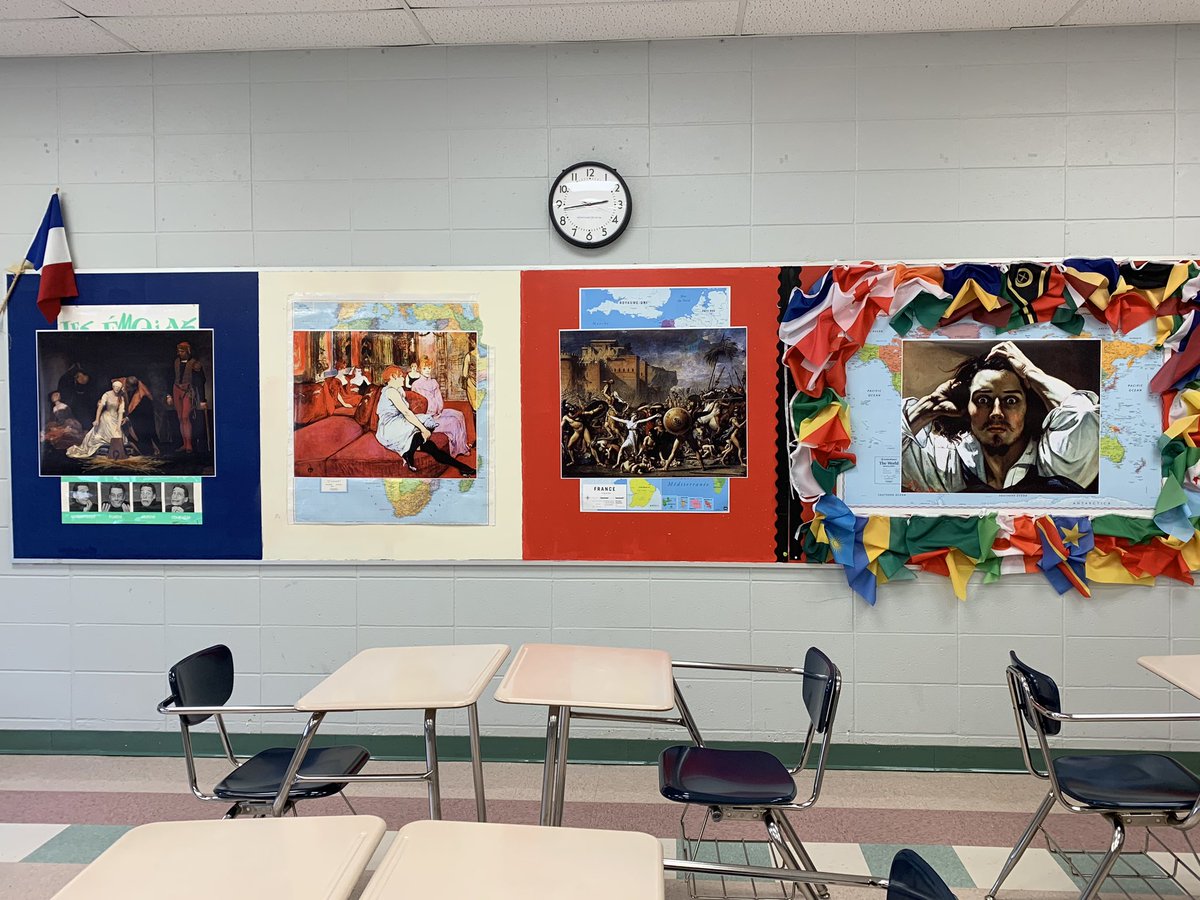 Our makeshift gallery is ready to go for level 3 presentations tomorrow! I love having all of these beautiful oeuvres d’art hanging around my room! 🇫🇷🧑🏻‍🎨 #SKHSFrench @skhsrebels @ChipPhD @AgnesPelopida @JRapportSKHS