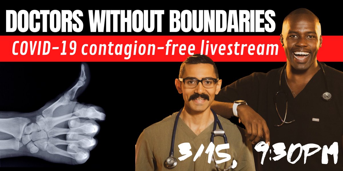 caveatnyc's tweet image. ANNOUNCEMENT: Doctors Without Boundaries on Sunday at 9:30pm with @DoctorDarienMD and Andres will no longer be a live show - the doctors are working hard in high risk areas, and rather than risk exposing audiences, we&apos;ll be broadcasting the show as a livestream!