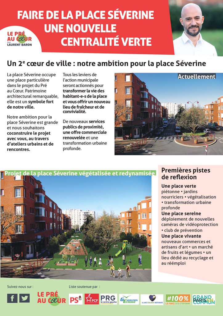 lepreaucoeur's tweet photo. Pour un des derniers portes-à-portes avant dimanche, nous vous présentions nos idées pour transformer la place Séverine. Une centralité verte au milieu des Briques Rouges, ça vous dit ? 🧱🌳
#AvecLaurent #Municipales2020 https://t.co/bL0iNAByzY