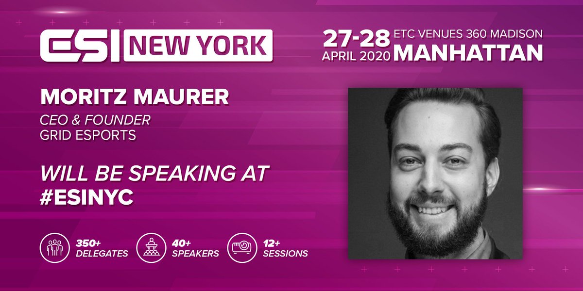 esportsinsider's tweet photo. Welcome @eSportsMoritz, CEO, @GRIDesports to #ESINYC.
ESI NYC will span three days in total, with welcoming drinks on the evening before the master class conference.
🗓️27-28 April
🗣️Leveraging esports data to create and diversify revenue streams
🔗https://t.co/FCPq8nWXAK https://t.co/oOg1dnj5hZ