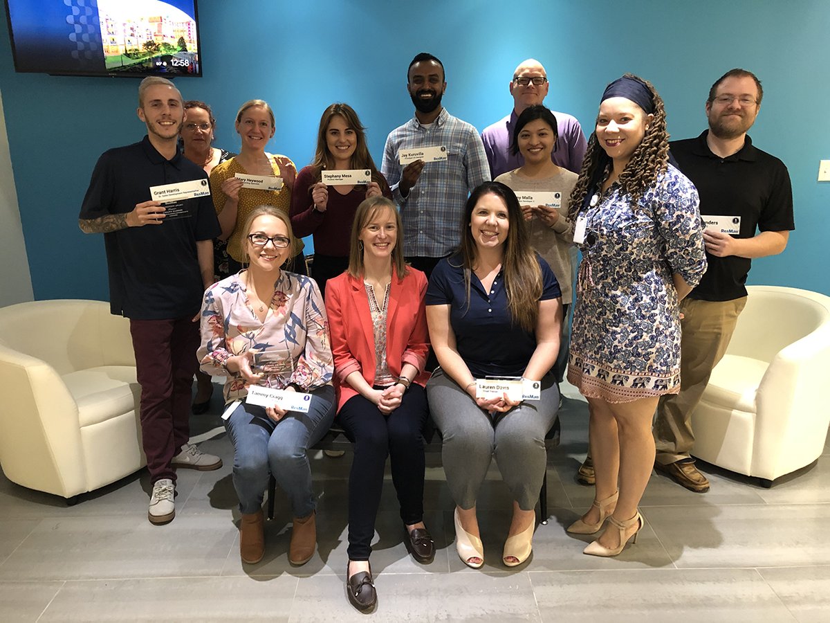 myresman's tweet photo. We're celebrating another month of teammate anniversaries and promotions! We're thankful to have this group of all-star employees that #WinTogether every day! π€π€ #LoveResMan #LifeAtResMan https://t.co/hib1b46kDH