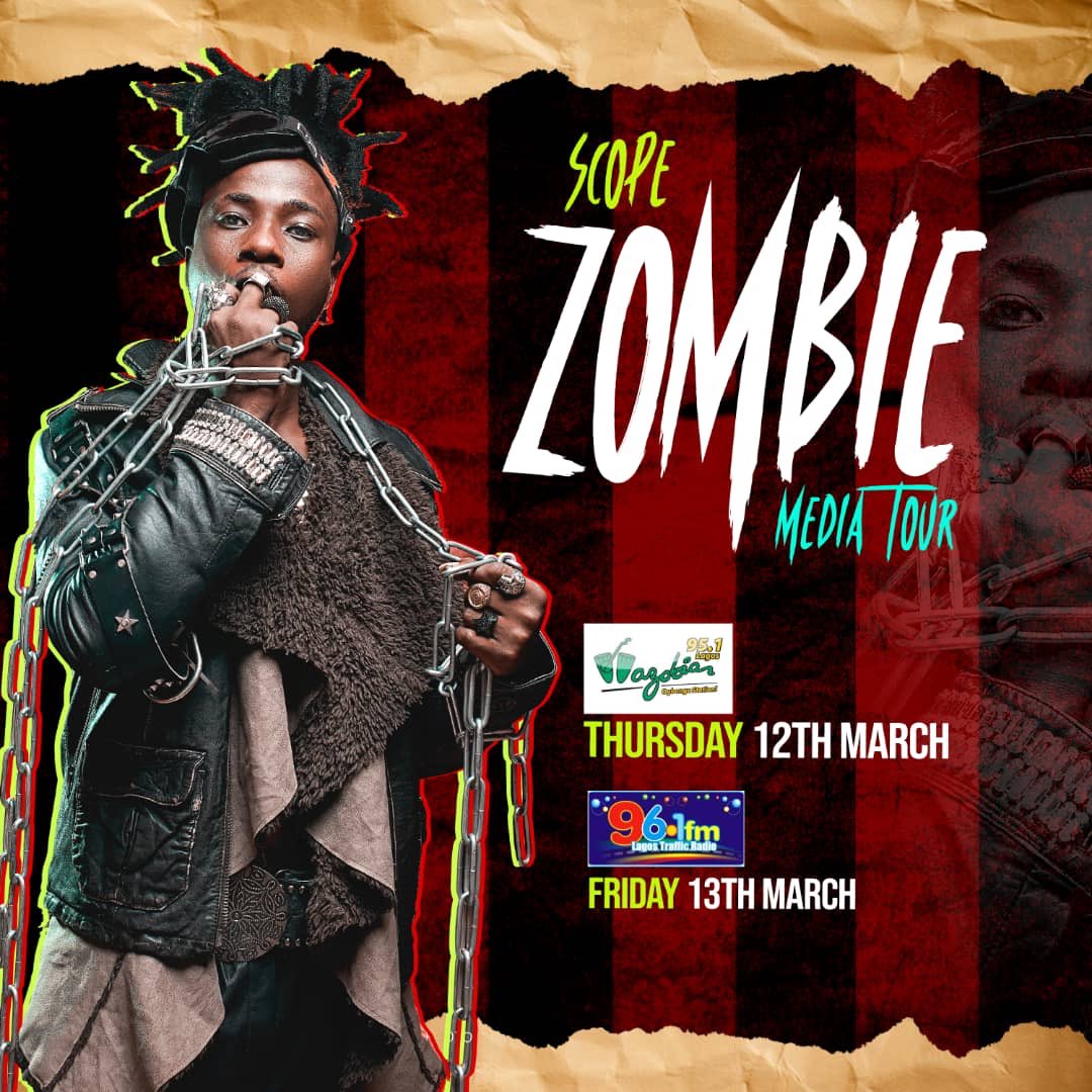 iamscope_Scope's tweet photo. #ZombieMediaTour Continues: Catch Me Live On @wazobiafmlagos tomorrow Thursday 1PM Prompt with @realchechesmith
& @LagosTrafficRadio961 on Friday 12:30PM with @mcicewater #Scopers #Depulchrecords https://t.co/saWFYh2CYt