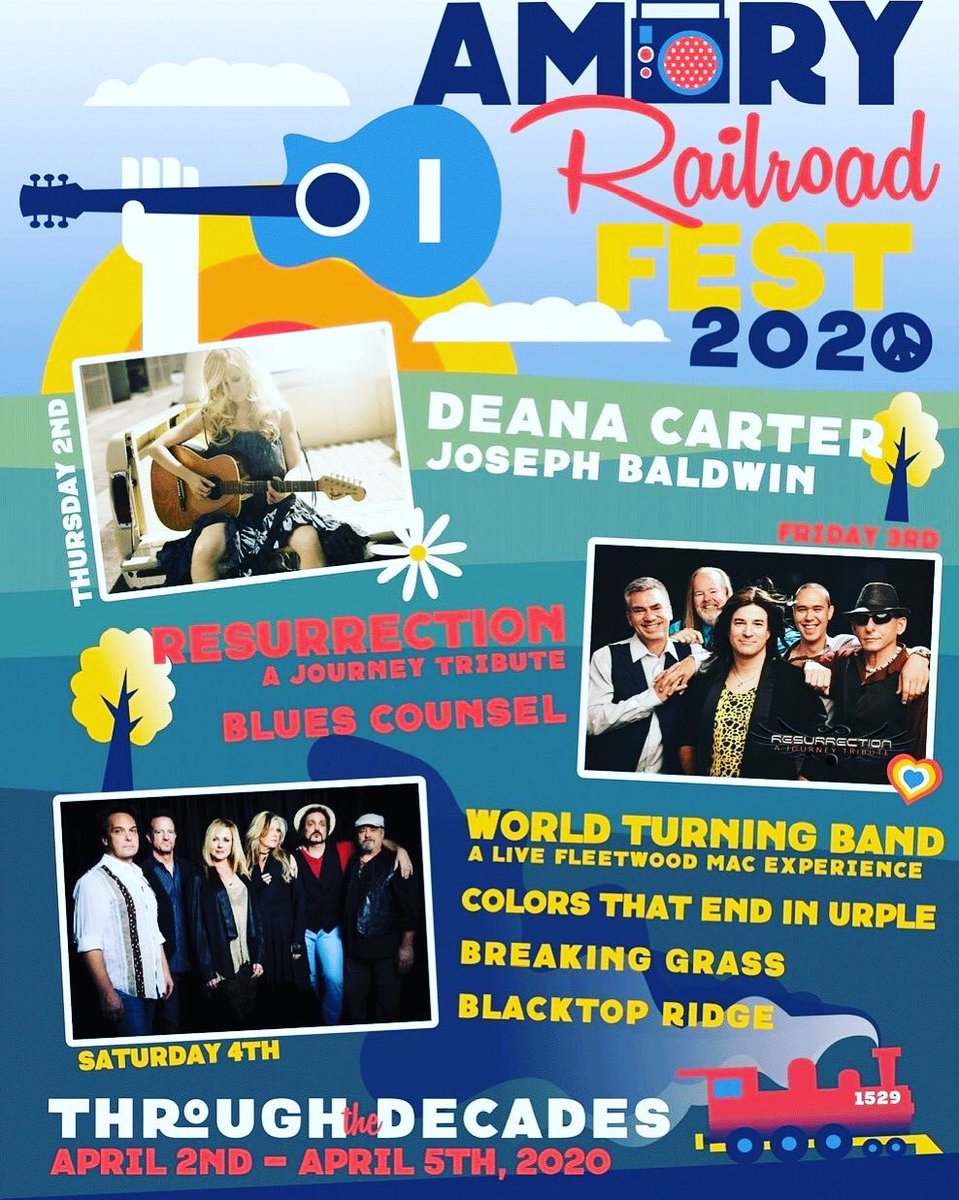 Amory Railroad Festival just released it's 2020 Entertainment Line-up! @JourneyRez is pleased to return to headline Friday night's event (Apr 3). Also, you'll want to check our Nashville friends, World Turning Band - The 'Live' Fleetwood Mac Experience, on Saturday night (Apr 4).