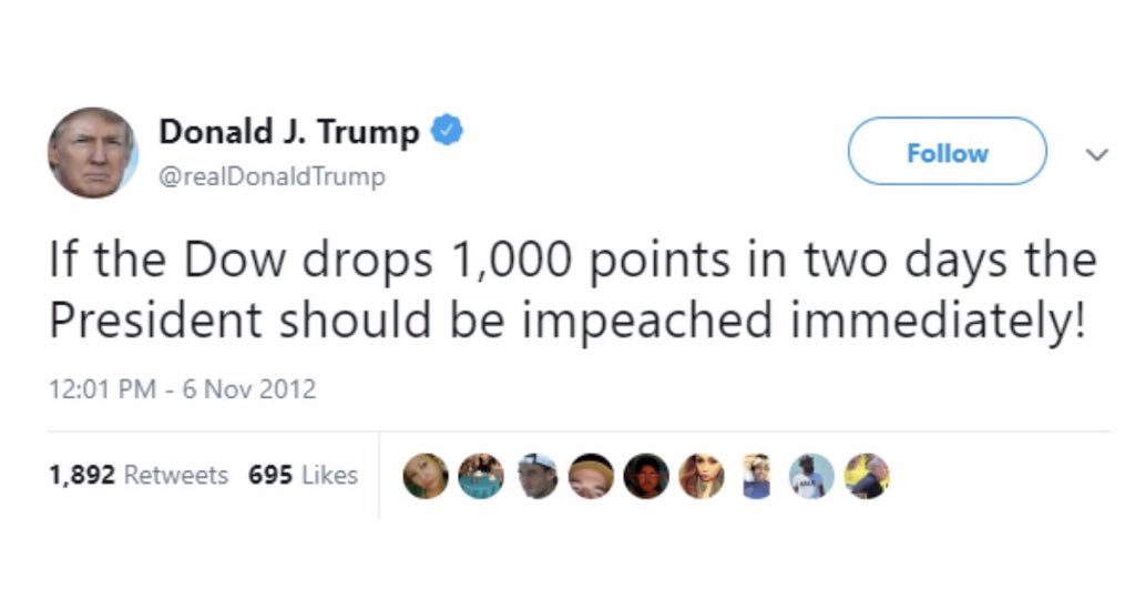 #Bearmarket trump will blame the full moon for this