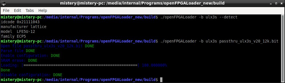 RadionaOrg's tweet image. Thanks to @GwenhaelG #ULX3S can also be programmed with #openFPGALoader  @ReneRebeTM