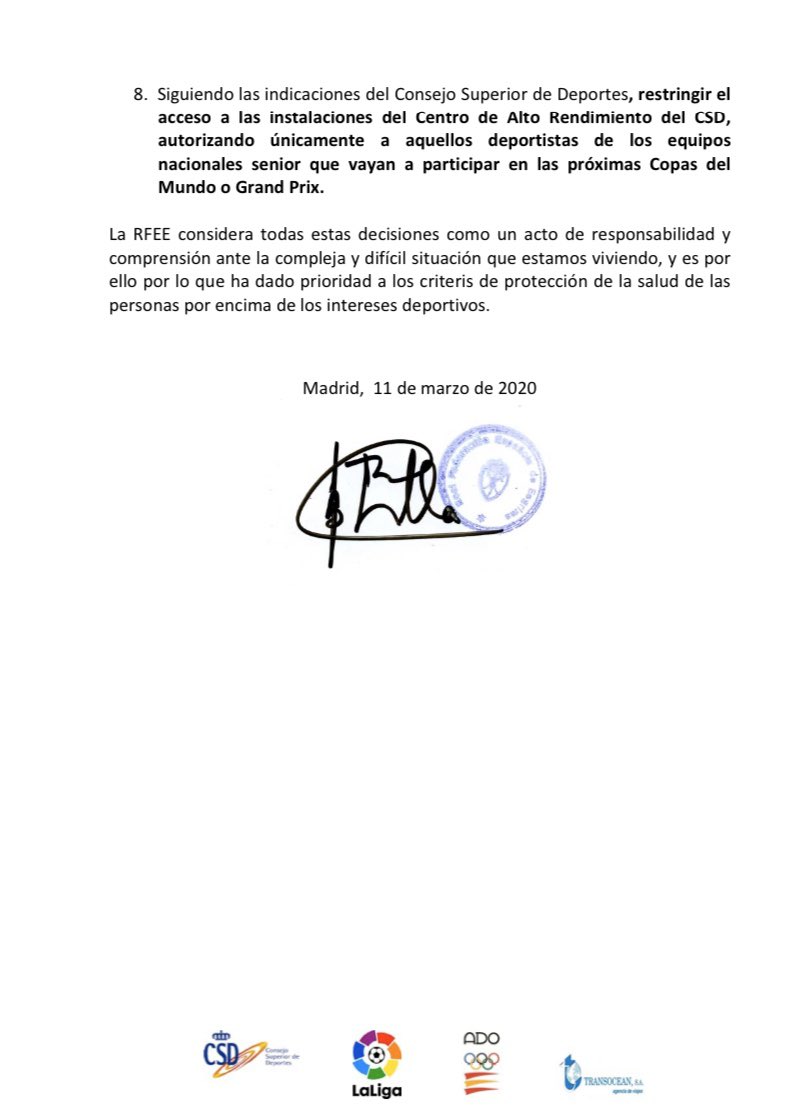 rfeesgrima's tweet photo. 📣 COMUNICADO OFICIAL DE LA FEDERACIÓN CON RESPECTO AL CORONAVIRUS

#coronavirus #COVID19 #deporte #esgrima https://t.co/uyd56I3Okf