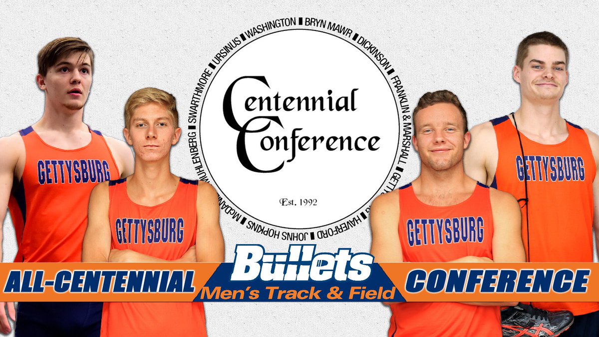 gburgbullets's tweet photo. Congrats to the Gettysburg men’s indoor track & field team on landing four All-Centennial Conference honors!
Dylan McKeever -🥈(Mile)
Nicholas Grissinger -🥈(Heptathlon)
Sam Sheldon -🥉(Mile)
Ken Barnes -🥉(Long Jump)
#GoBullets #BulletsMTRACK #CentennialConf #d3tf https://t.co/L3MgPLZ33T