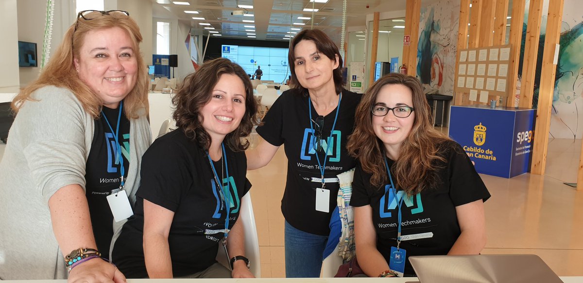 Cuatro mujeres tecnólogas, organizadoras de #wtmgrancanaria #wtm20 😊