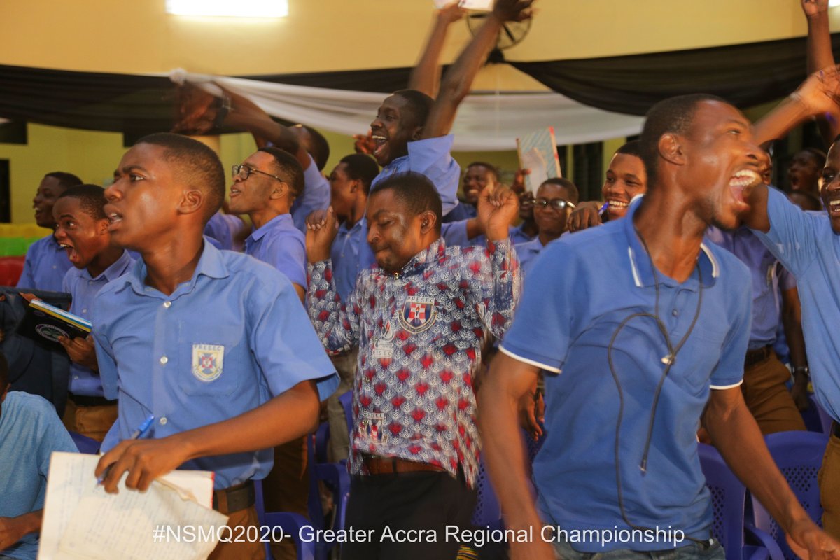 NSMQGhana's tweet photo. End of Contest

Presec, Legon: 38pts
Accra Academy: 20pts
Chemu SHS: 17pts

Ohhhh let's talk about ...?!! Congratulations Presec, Legon -  Greater Accra Regional Champions!!!
#NSMQ2020 #NSMQ2020GARegionalChampionship https://t.co/RLvgks3JYF