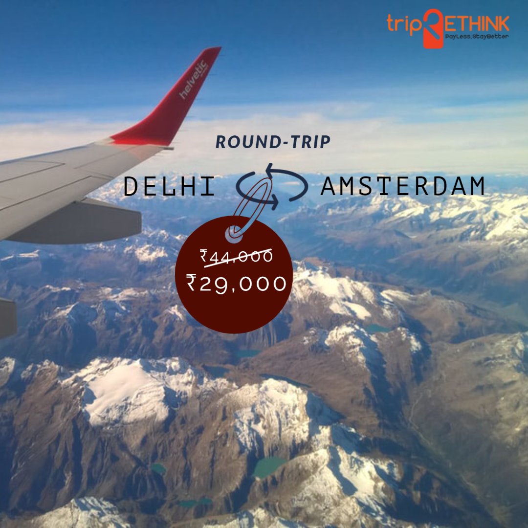 H-O-T!!
LOT POLISH Airlines is offering cheap flights from New Delhi to Amsterdam,Netherlands. 
The round-trip ticket fares start at an incredibly low price of ₹29,000 only!

Visit triprethink.com

#IncredibleIndia #travelindia