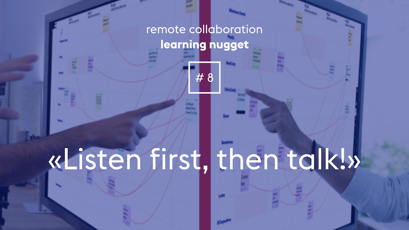 Rentouch's tweet photo. REMOTE COLLABORATION
«Listen first, then talk!»
#remotework #SAFe #scaledagile #piplanning #piplanningapp @ScaledAgile #remotePIPlanning https://t.co/g1qAHp8IQ2