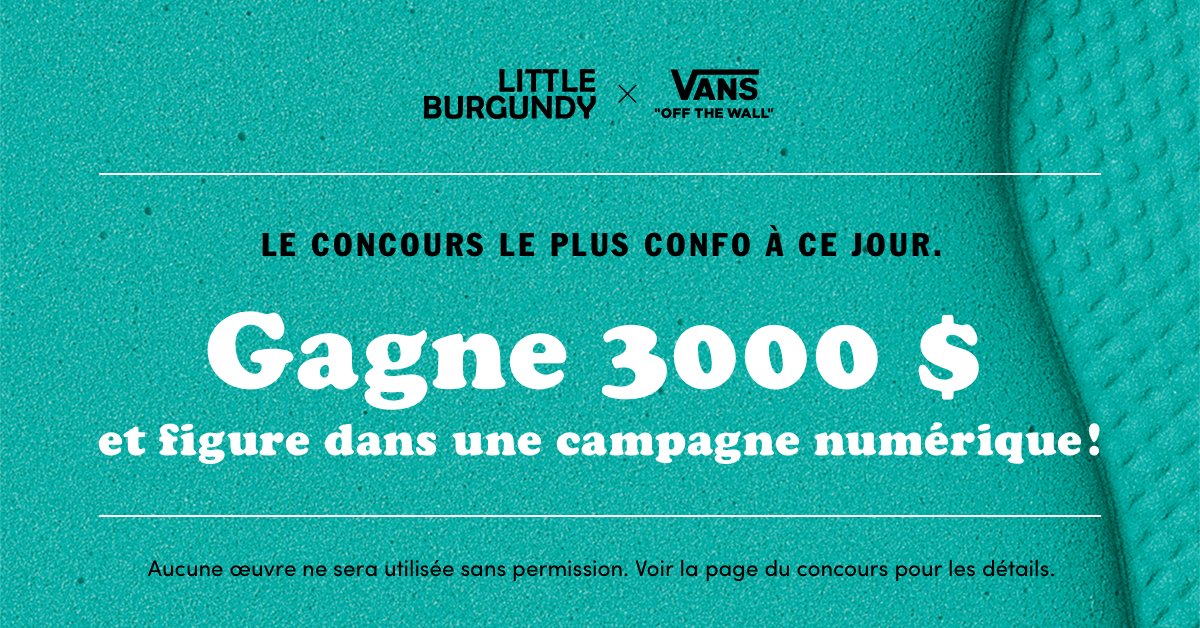 Attention, attention! #Artistes et esprits #créatifs : préparez-vous à nous montrer ce qu’être « Comfy » signifie pour vous.

Plus que quelques jours pour participer ! Visite le lien ci-dessous pour plus d’information :

littleburgundyshoes.com/fr/contest/van…