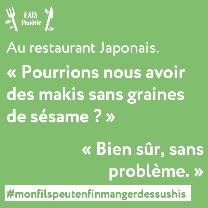 Eats_Possible's tweet photo. On va enfin pouvoir se régaler ensemble 🍣
___
#onmangejustedifferement #resto #friends #tumangesquoitoi #etcatupeuxenmanger #caexiste #allergie #quotation #phrase #citation #intolerance #regimealimentaire #jemangedoncjesuis #eatspossibleapp #eatspossible https://t.co/V0CYTK8roi