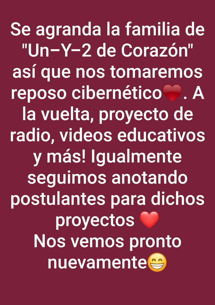 UNY2deCorazon's tweet photo. https://t.co/jFdXysZvzk
