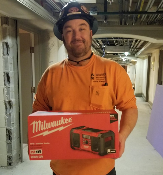 WalkerMechanic2's tweet photo. Many congrats to Wes Gee for winning our February Tool Box Talk prize!  Keep those answers coming, and you may be our next winner!  #walkerworkswonders #safetyfirst #mechanicalcontractors #commercialplumbing #commercialhvac https://t.co/Hb769fhk7S