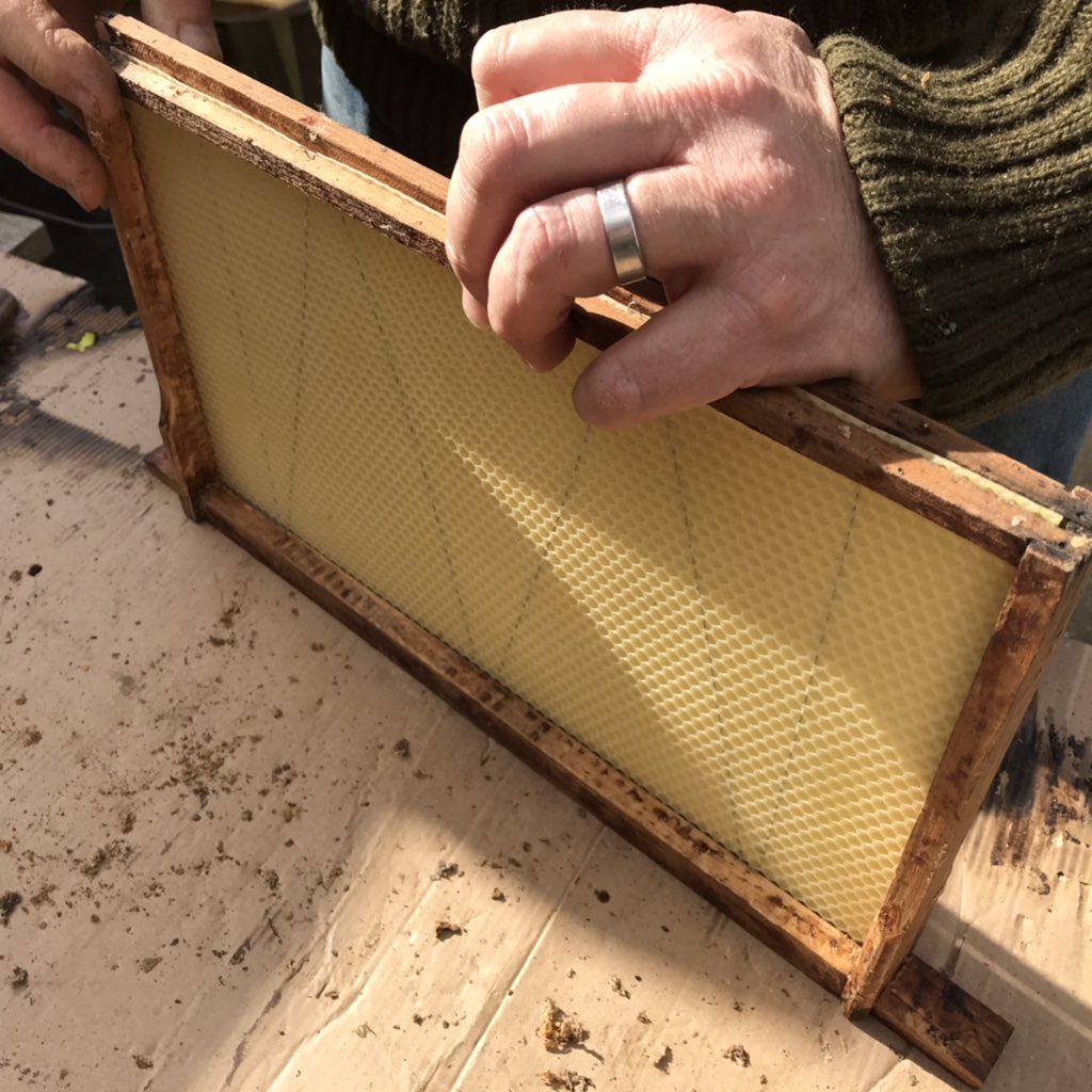 We have been busy cleaning and sterilising old frames - adding new foundation - and preparing new hives for the season ahead 🐝🐝🐝 #saveourbees #honeybees #beefarmer #essex #suffolk