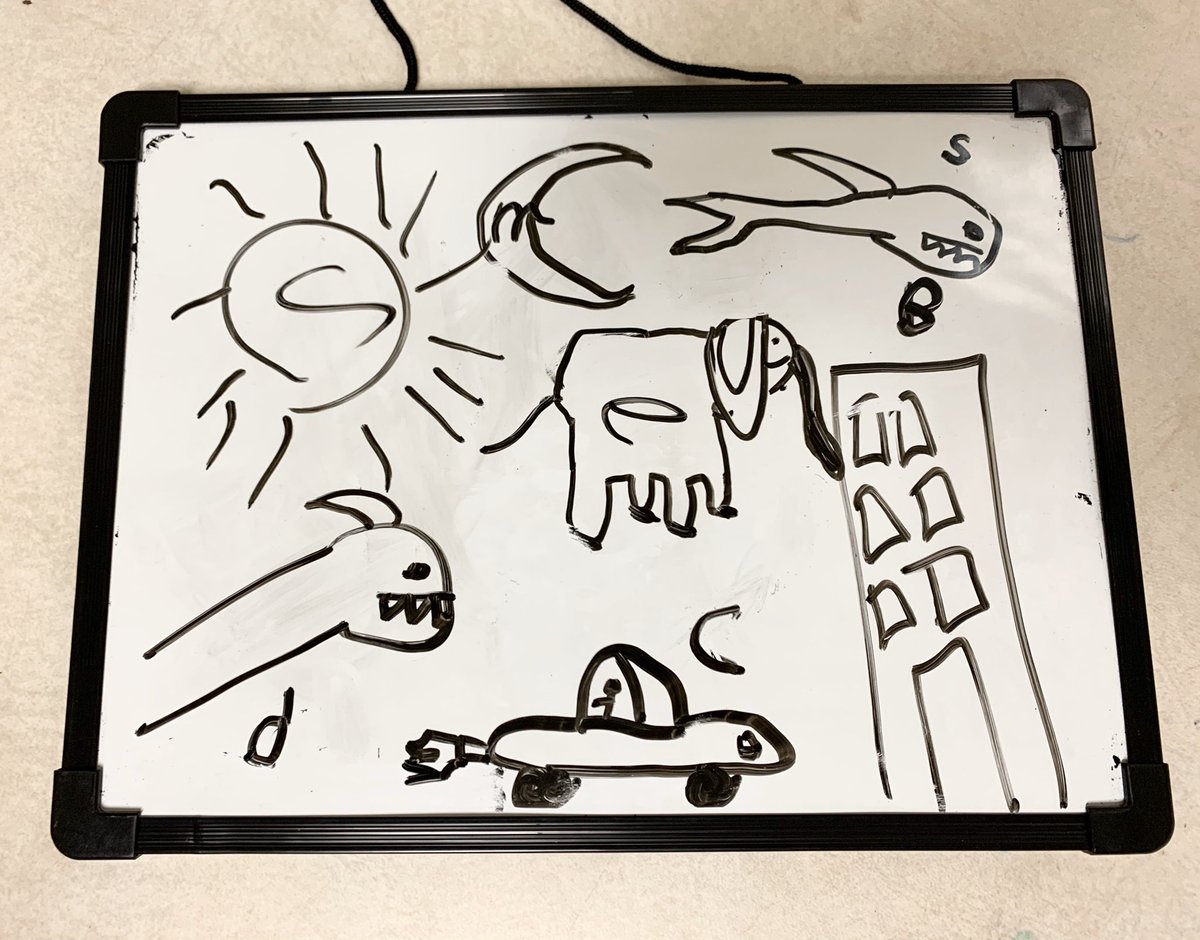 When you’re talking comprehension with a new student and it morphs into labeling initial letters &amp; personalized linking images for an alphabet book! #roamingaroundtheknown #readingrecovery @hrce_RR