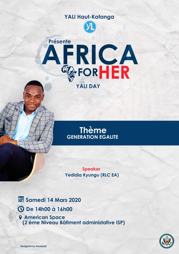 aslanmbala's tweet photo. Yali Day, ce samedi 14 mars à 14h00 au centre American Shelf de Lubumbashi.
Eeee, j'ai dû oublier :  Yedidia Kyungu est nommé Business and Development manager de YALI. @asaslan5 https://t.co/4q14IUKKLE