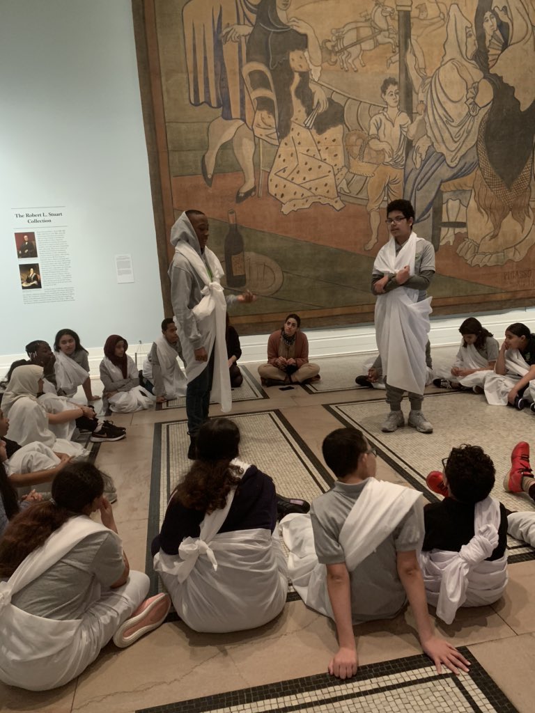 CityKnollMS's tweet photo. Day 3 @NYHistory with City Knoll 6th graders!! We got a chance to experience direct democracy from Ancient Greece and even Representative Democracy from Early America! One more day left! #EducationMatters #History #CKMS #togas https://t.co/4xP3tzuxML